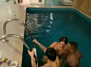 Poolside orgy brazilian sluts flash big clits pussy lips moan sensual interracial