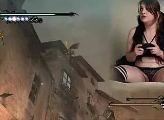 lovense gamer bimbo cums hard playing bayonetta ep 5!!!