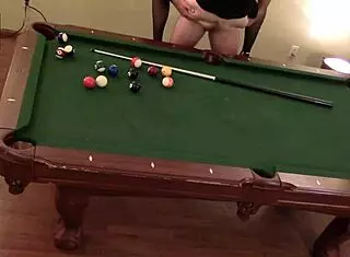 hot milf wife slammed hard on pool table! huge tits bounce wild!