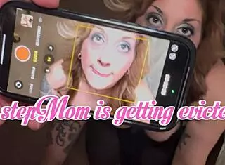 stepmom's getting evicted gotta help her make porn with my big cock cum on tits