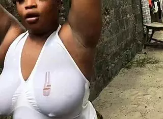 massive natural tits bbw bitch bends over for hardcore outdoor pounding