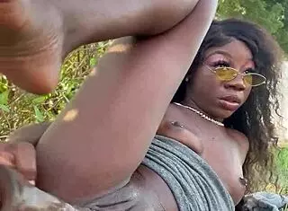 hey lola black fingers her wet pussy outdoors in college dorm vibes