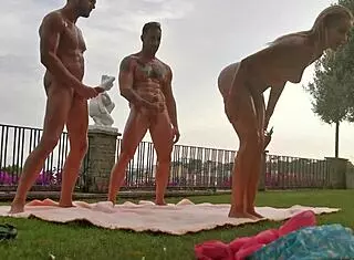 oiled blonde whore double penetrated rough in nasty 3some