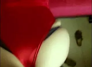 french slut in red satin begs for dirty pussy pounding