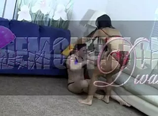 muscular brunettes bikini catfight scissoring intensely