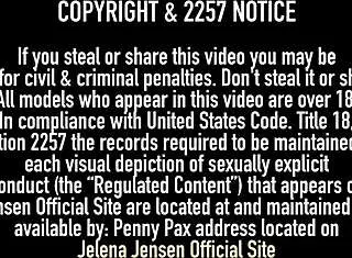 Busty Brunette Jelena Jensen Fingers Clit and Wet Pussy Lips