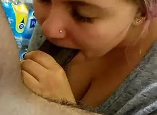 secret blowjob break at work on monster bbc
