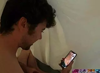 Stepmom erin electra jerks stepson off in bathroom till he cums.