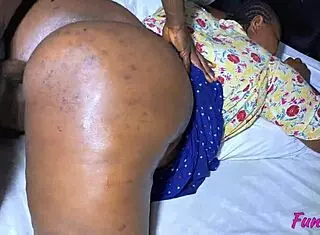 Fat ebony school teacher skirt up big ass fucked homemade bedroom closeup