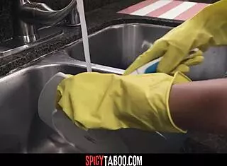 boss pounds big tits latina maid deepthroat cowgirl in taboo reality fuck