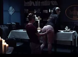 russian redhead nun sata jones turned into dripping cum doll in blasphemous freeze time pounding