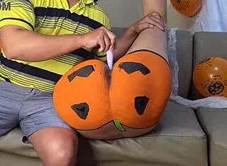 milf stepmom begs for pumpkin penetration on halloween night 🎃🍑👻