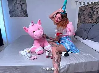 malafalda's back puking on cock in alice's DIRTY vomit ANAL land!