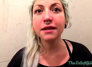 tattooed babe swallows piss mouthful from big natural tits debt payoff