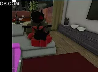 puta diabla takes huge black cock on sofa