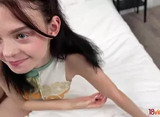 slender euro teen kitty rides cock balls deep shaved pussy creampie