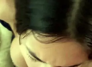 Busty Petite Latina Gags on Balls and Cock!