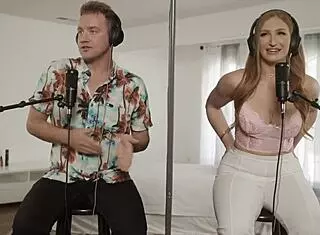 skylar snow's big natural tits bounce as van wylde fucks her passionately in the car