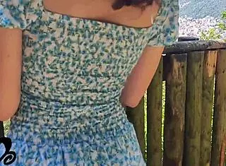 Back from trip, she oils boyfriend's big cock for that deep massage ride