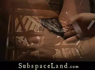 Blonde Bound In Garage Takes Hard Punishment For Deepthroat Sucking