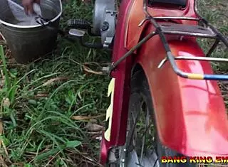 i begged him to fuck me after washing hubby's bike... he railed me hard!