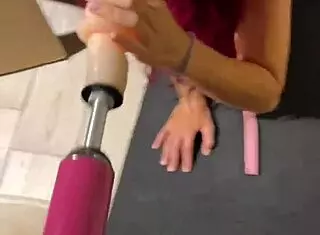 me cat redhead fetish babe got so horny she blew the sex machine dildo deep 😻🔥🍆 tight pussy vibes