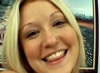 blonde babe teases with slow dick sucking motions