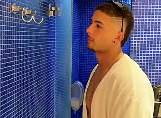 tattooed repairman tempts wet wife while cuck husband joins fun