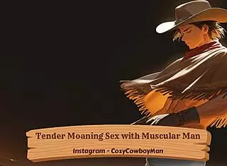 Muscular man's tender moans build to intense erotic orgasm