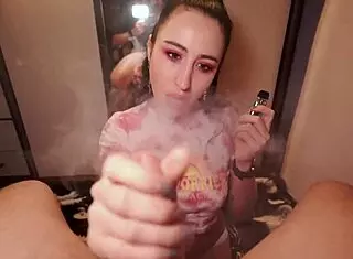 My sexy neighbor moans while sucking my cock pov