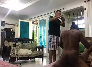 hot latina milf threesome with two guys pounding!