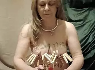 french maid slave auto session with clamps candles and humiliation spanking