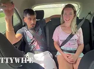 while cuck drives i fuck bbc in back seat of car