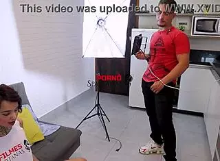 Skinny tanned Brazilian Annie flaunts natural tits in photoshoot