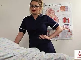 oi luv listen to this british nurse voyeur givin' jerk off orders in stockings...
