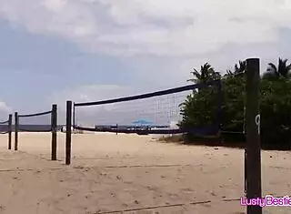 Beach volleyball babes hit pool party in tiny bikinis!