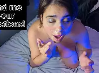 Goddess begs for thick cum facial on pretty face