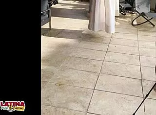 Michy Perez gags on big white cock in casting?