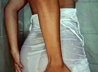 Horny Body Caress In Shower Turns To Intense Masturbation Before Bath