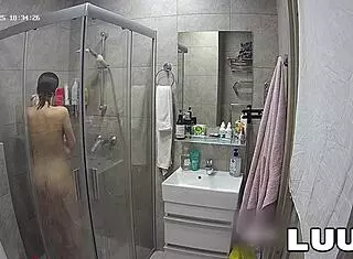 kareflore films amateur homemade shower routine voyeur style