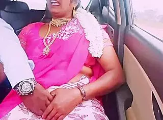 south indian housewife cheats CAR FUCK boyfriend dirty telugu talk