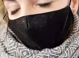 naughty girl teases hard in the crowded train