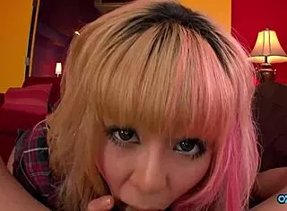 Pov tan asian gyaru toys puffy nipples pussy while you fuck her bent over creampie