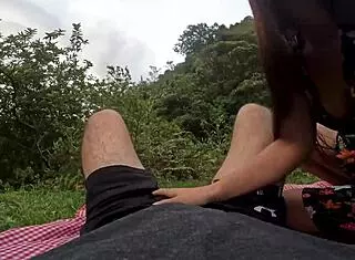 picnic with sexy dress friend ends cock in tight pussy homemade 😏