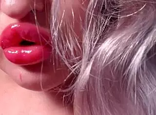 hey bimbo, worship my red lipgloss goddess in findom webcam glasses session?