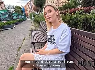 hey couple, this stranger's got a wild czech street pickup surprise for your shaved pussies!