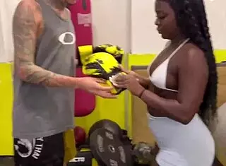 brazilian gym trainer fucks juicy shaved tight pussy to orgasm 1on1