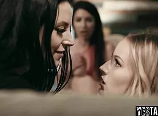 BIG TITS SLY MILF THERAPIST FUCKS PATIENTS IN LESBIAN THREESOME!