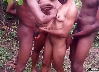 you ever seen a real outdoor sex party like this with horny skinny 18yo girls riding black cocks to wet pussy creampies