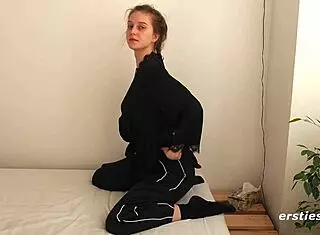 luca fingers her petite pussy to orgasm in sunlight closeup